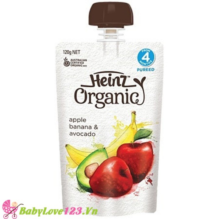 Dinh Dưỡng Heinz Táo, Đào, Xoài 120g (Trên 4 tháng)Date T10/T11//2023