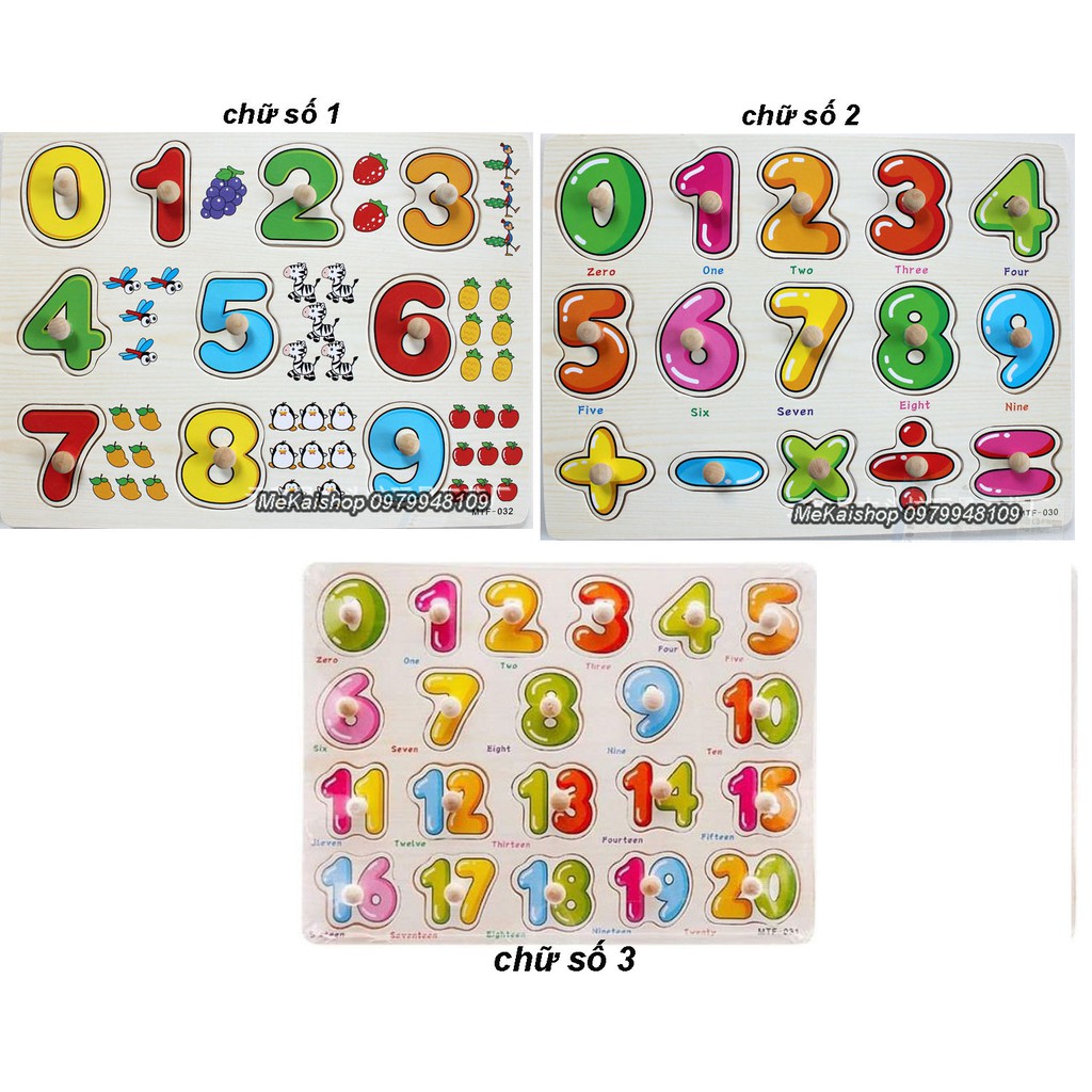Bảng ghép gỗ có núm cầm dạy nhận biết