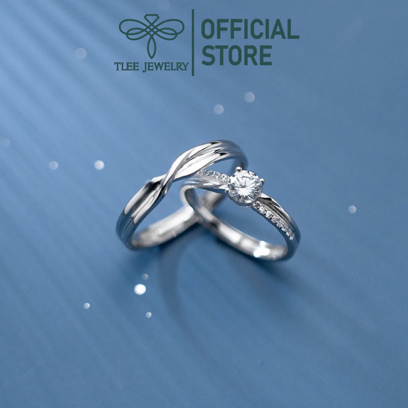 Nhẫn bạc đôi TLEE mẫu thân viền đá TleeJewelry ND0101