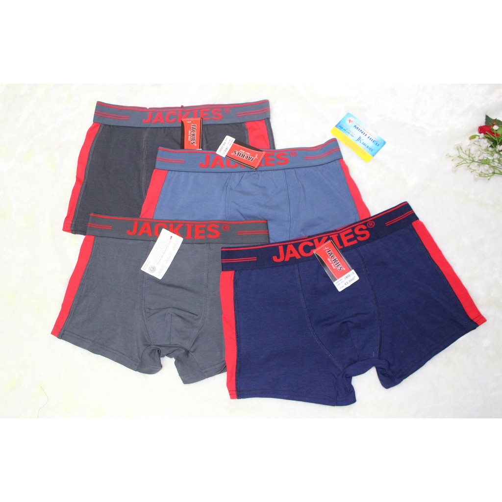 Combo 4 quần boxer nam JACKIES 607 BƠI PHỐI ĐỎ