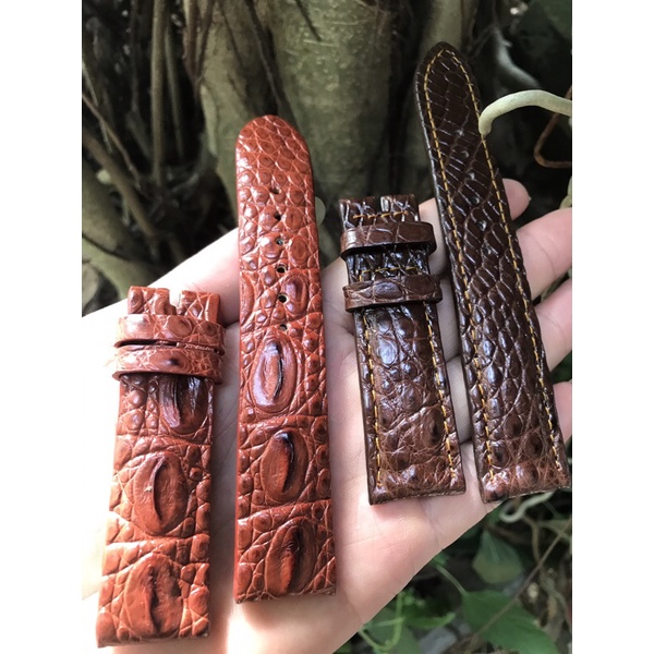 Dây đồng hồ da cá sấu size 22