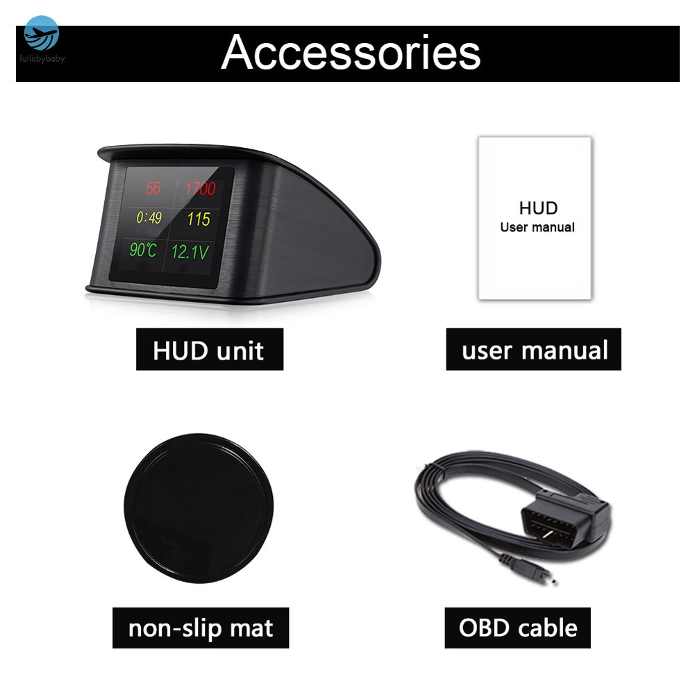 P10 Car HUD Head Up Display Smart Digital Speedometer LCD Display OBD 2 Scanner Diagnostic Tool