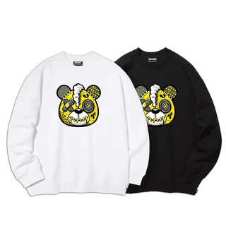 Áo sweater nam nữ local brand NIGUST Heartbreak Torn Bear N104 chất liệu nỉ da cá form rộng màu đen trắng Fullbox