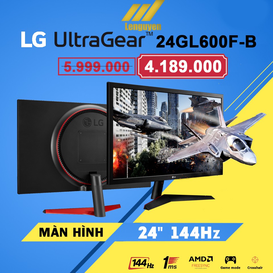 Màn Hình Máy Tính LG 24GL600F-B 24 Inch FHD 144Hz