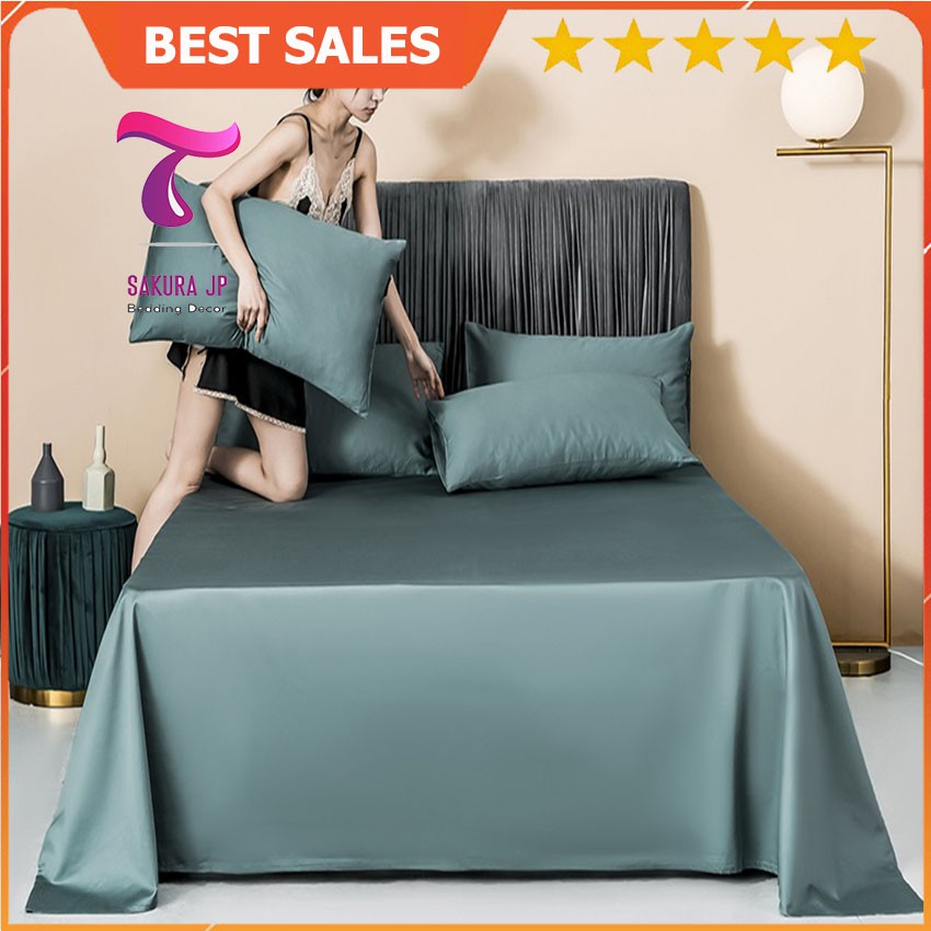 [RẺ VÔ ĐỊCH] Drap Giường Lụa Cotton 60s - Ga Gối Cotton Lụa Satin Nhập Khẩu Sakura JP Bedding Decor