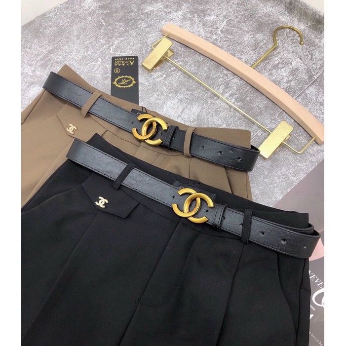 Quần baggy vải kèm đai 2 màu chất đẹp lên phom chuẩn