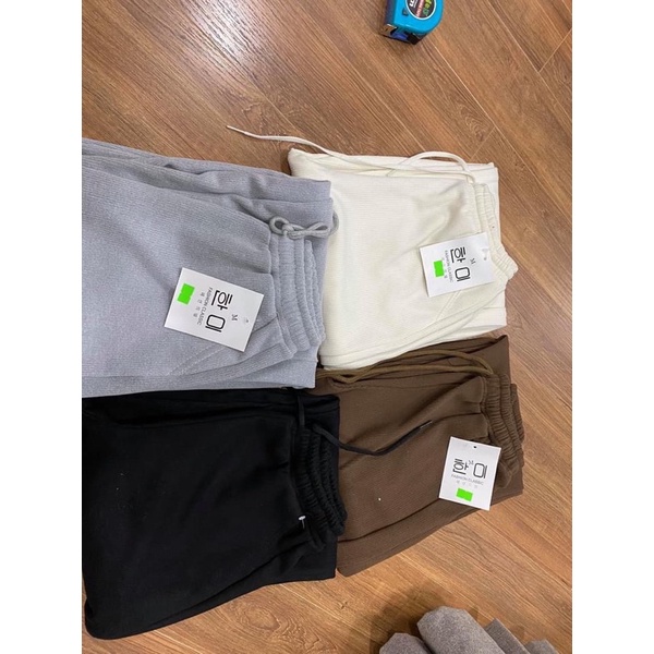 Quần Culottes ống rộng nỉ len tăm ống rộng siêu hack dáng 4 màu