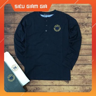 Áo thun nam tay dài New York City logo thêu viền bông lúa cực đẹp ASTD003