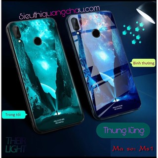 Ốp kính Dạ quang- Honor Play (Mẫu 1) (Tặng cường lực 9H)