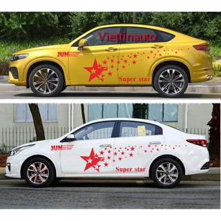 Tem dán 2 bên sườn Ô tô Super Star D-207 (Tặng kèm dụng cụ dán Tem) - Mầu Đỏ
