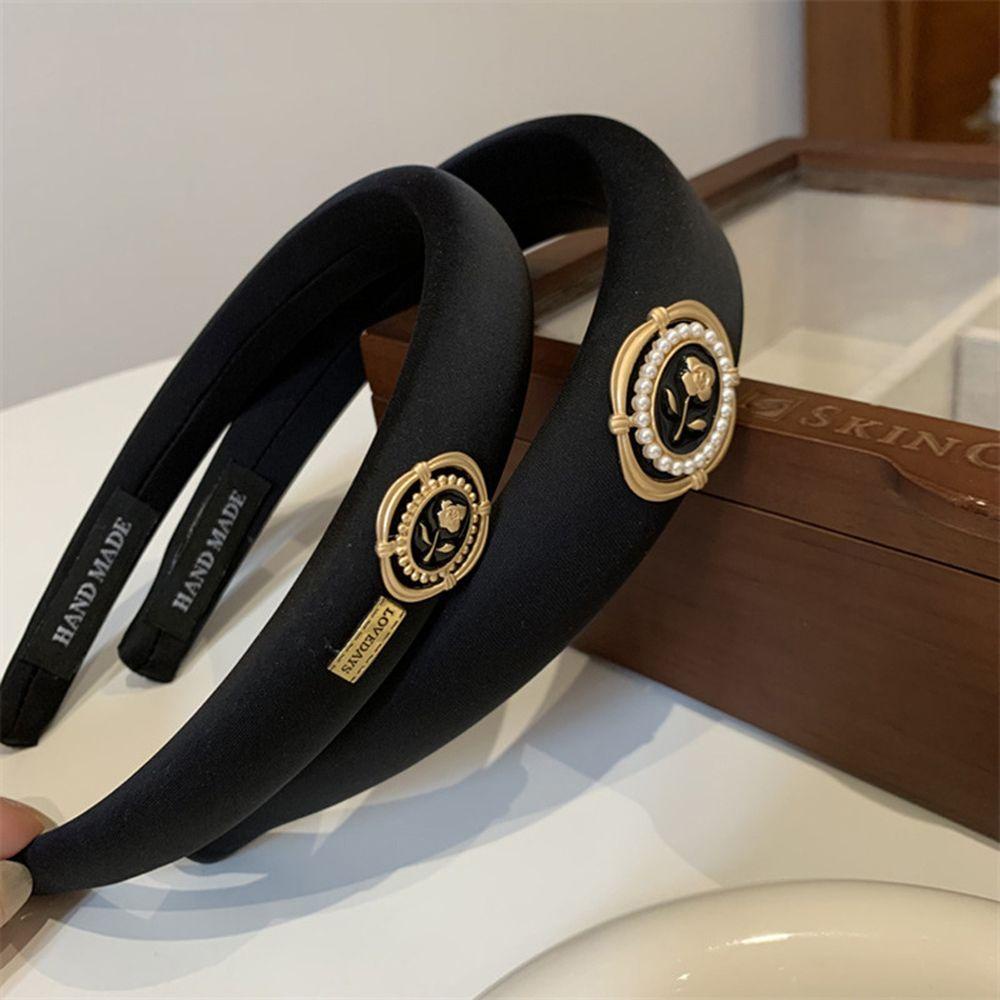 Băng Đô Cài Tóc Bản Rộng Không Trượt In Họa Tiết Hoa Trà Nhỏ Xinh Thời Trang Cho Bạn Gái