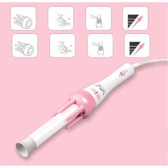 Máy Làm Tóc Xoăn GIADUNGBANBUONTANTHANH Máy uốn tóc xoăn tự động UNPUBLIC chất liệu gốm sứ đường kính uốn 28mm