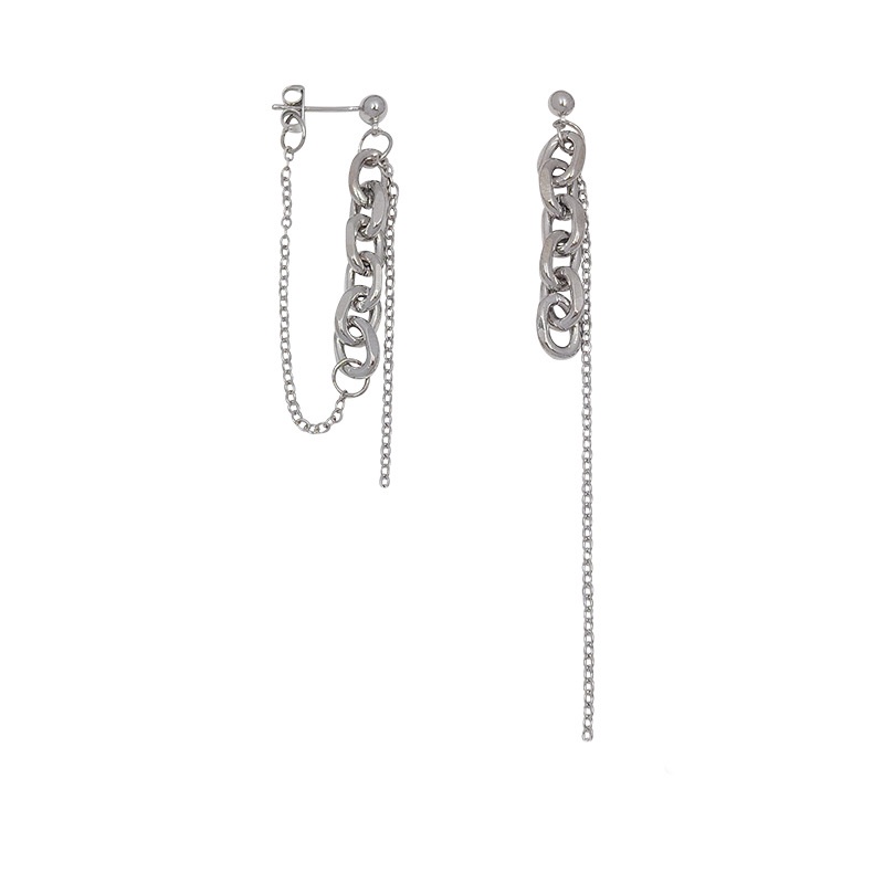 Bông tai dây xích tua rua không đối xứng cá tính cho nữ