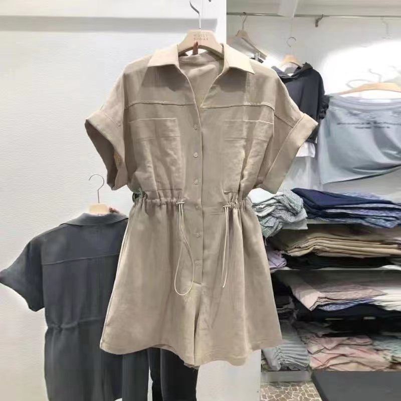 Sét bộ jumpsuit lửng chun hông chụp ảnh thật mẫu mới Hàn Quốc 2021