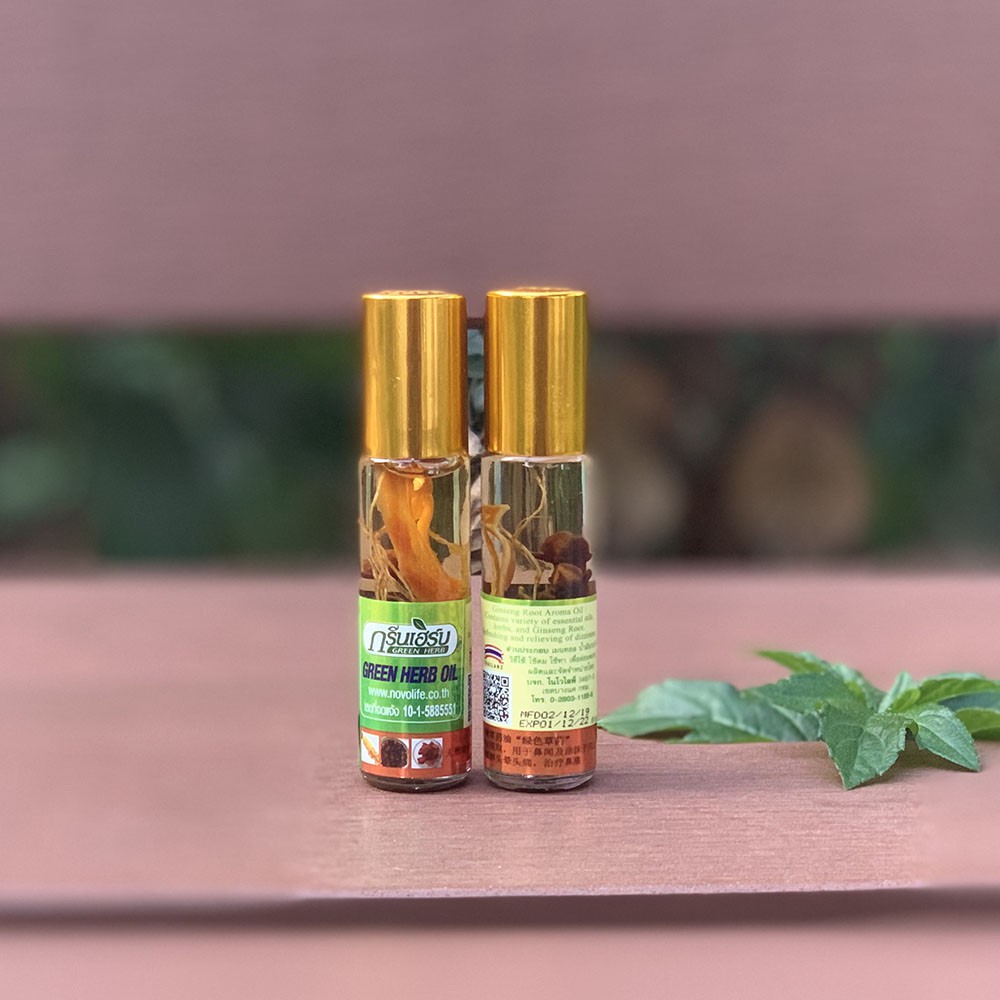 Dầu Nhân Sâm Ginseng Green Herb Oil 8ml (nhập khẩu Thái Lan)