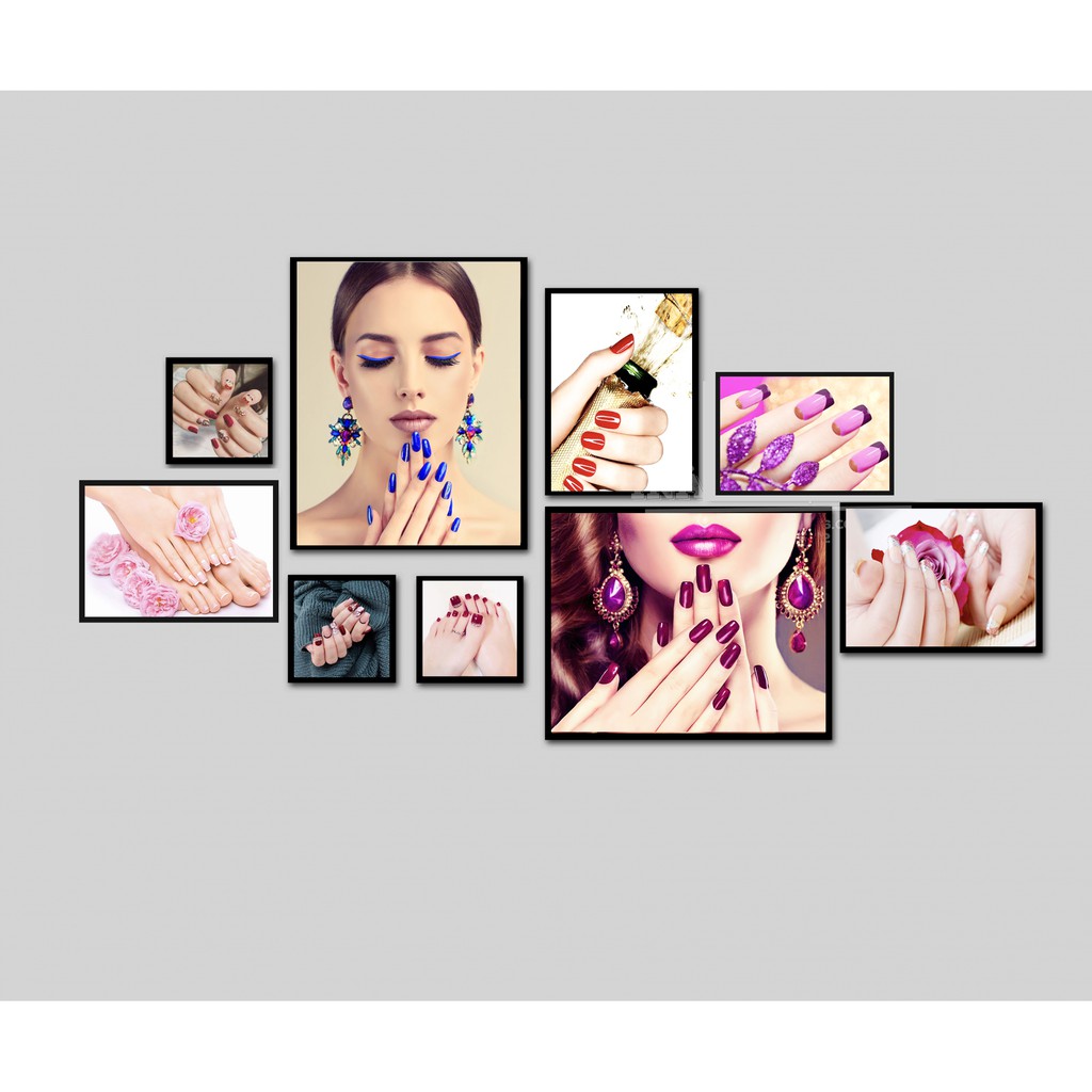 BỘ 11 TRANH TẤM CỨNG DÁN SPA + NAIL