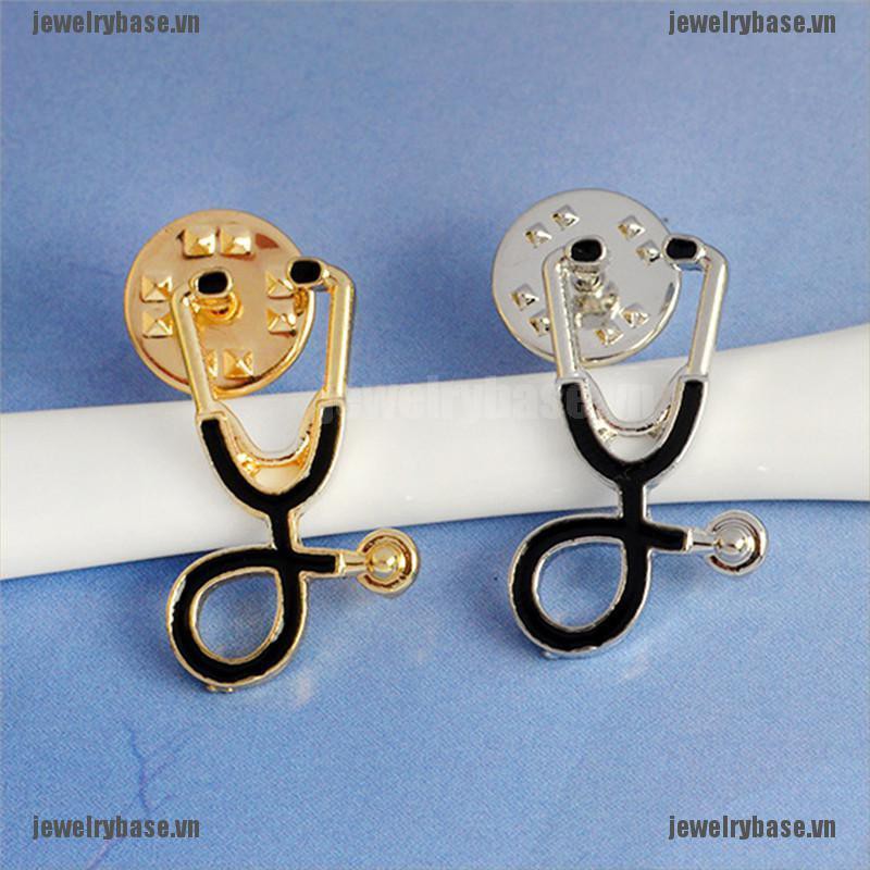 [Base] Fashion Gold Silver Plated Stethoscope Brooch Pin Nurse Jewelry Medical Jewelry Gift [VN]