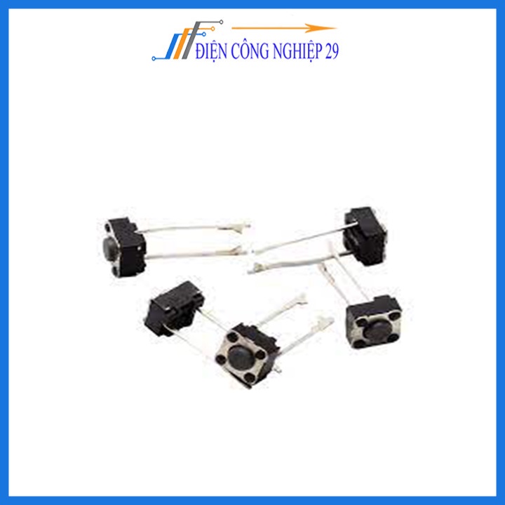 Nút Nhấn 2 Chân Vuông Đen 6x6x5mm - 1 Chiếc