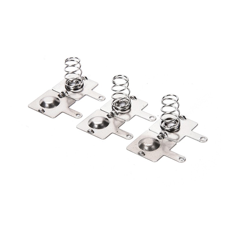 Bộ 10 Cặp Lò Xo Pin AA AAA 14.5mm * 9mm Bằng Kim Loại Màu Bạc