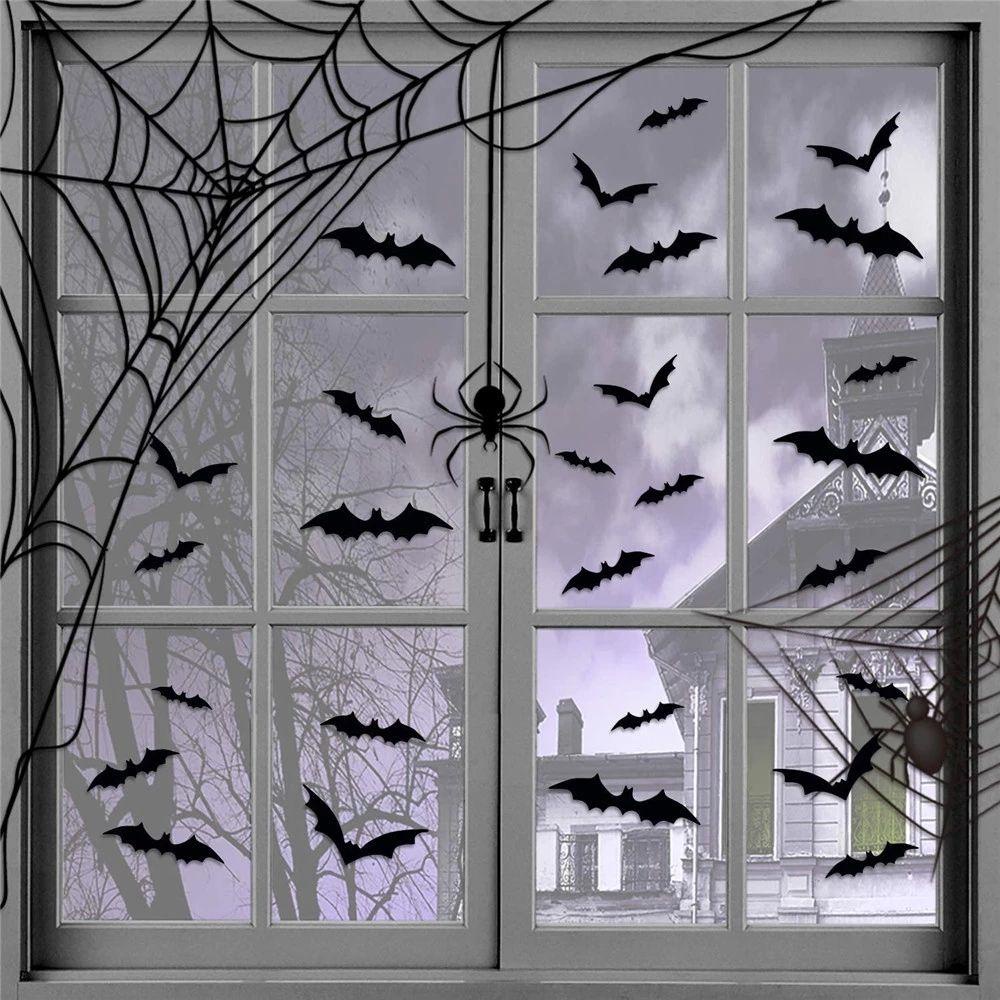 Bộ 72 Miếng Dán Tường PVC Hình 3D Trang Trí Halloween