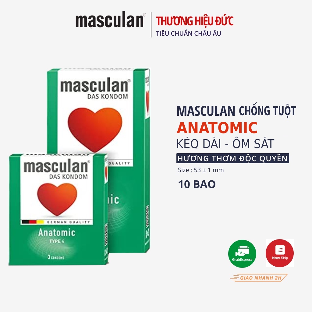Bao cao su Masculan Anatomic - Thiết kế chống tuột