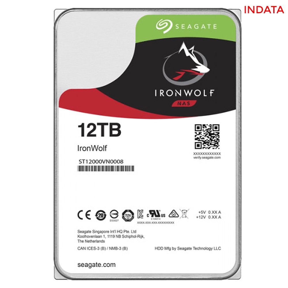 Ổ cứng HDD chuyên dụng cho NAS Seagate Ironwolf 12TB SATA 7200rpm 256MB Cache chính hãng