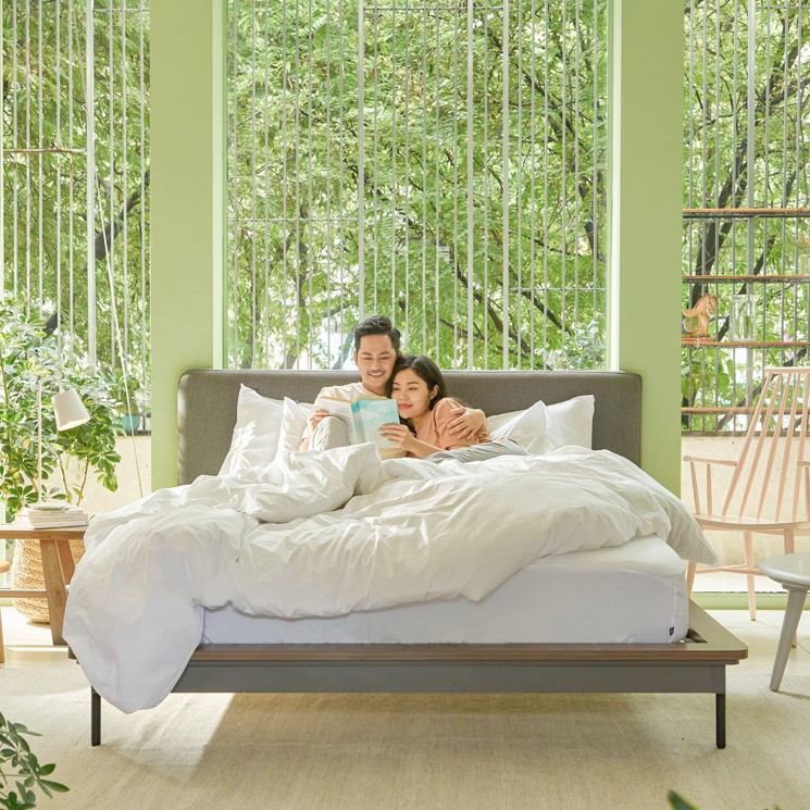 Bộ Ga Trải Giường Ru9 Cotton Percale 100% Cotton Tự Nhiên - Just White - 6 Kích Thước