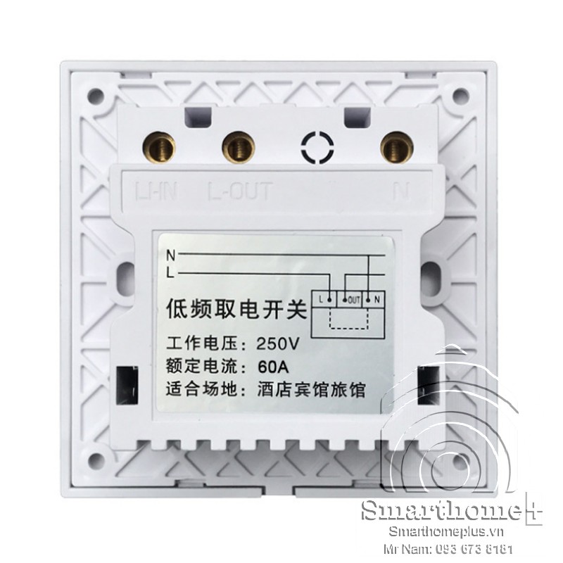 Công Tắc Thẻ Từ Khách Sạn Hình Vuông Công Suất Lớn 60A SHP-KS7 -
