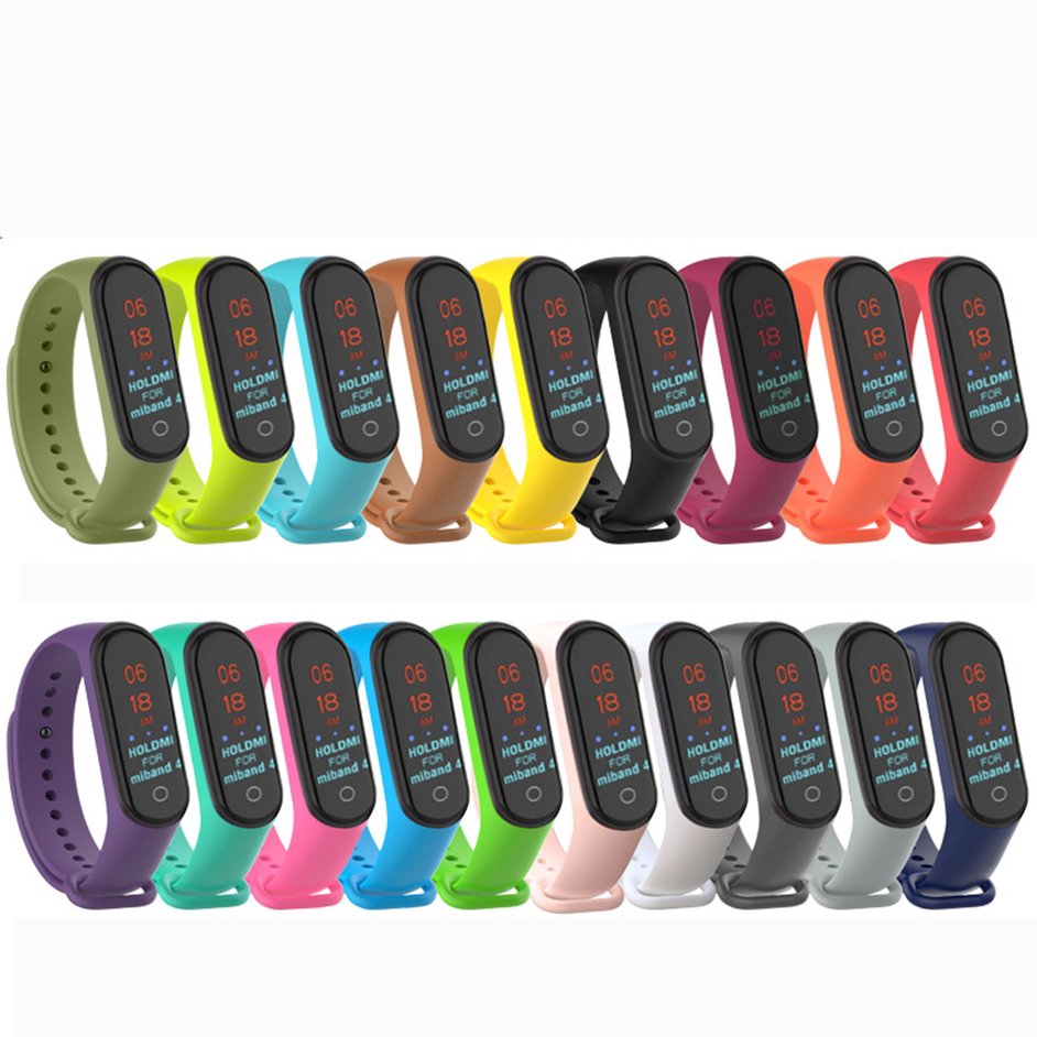 Dây Đeo Làm Từ Cao Su Thay Thế Cho Xiaomi Miband 3 Miband 4 Chất Lượng Cao