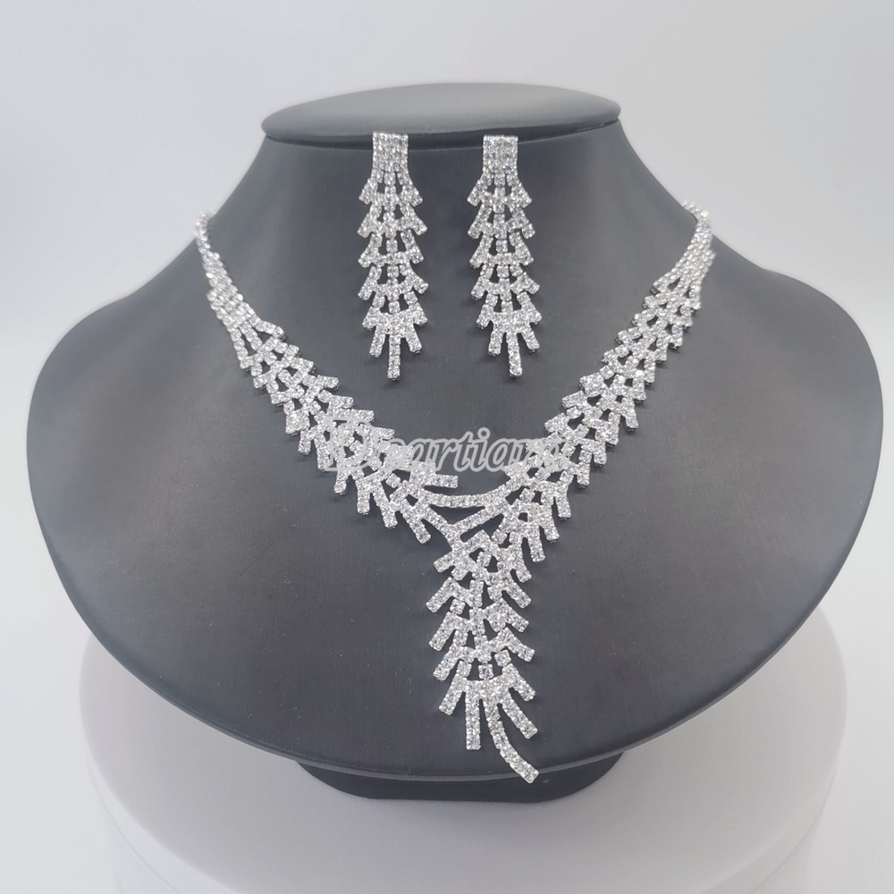 Bộ Vòng cổ Và Bông Tai Thời Trang Âu Mỹ Cho Cô Dâu