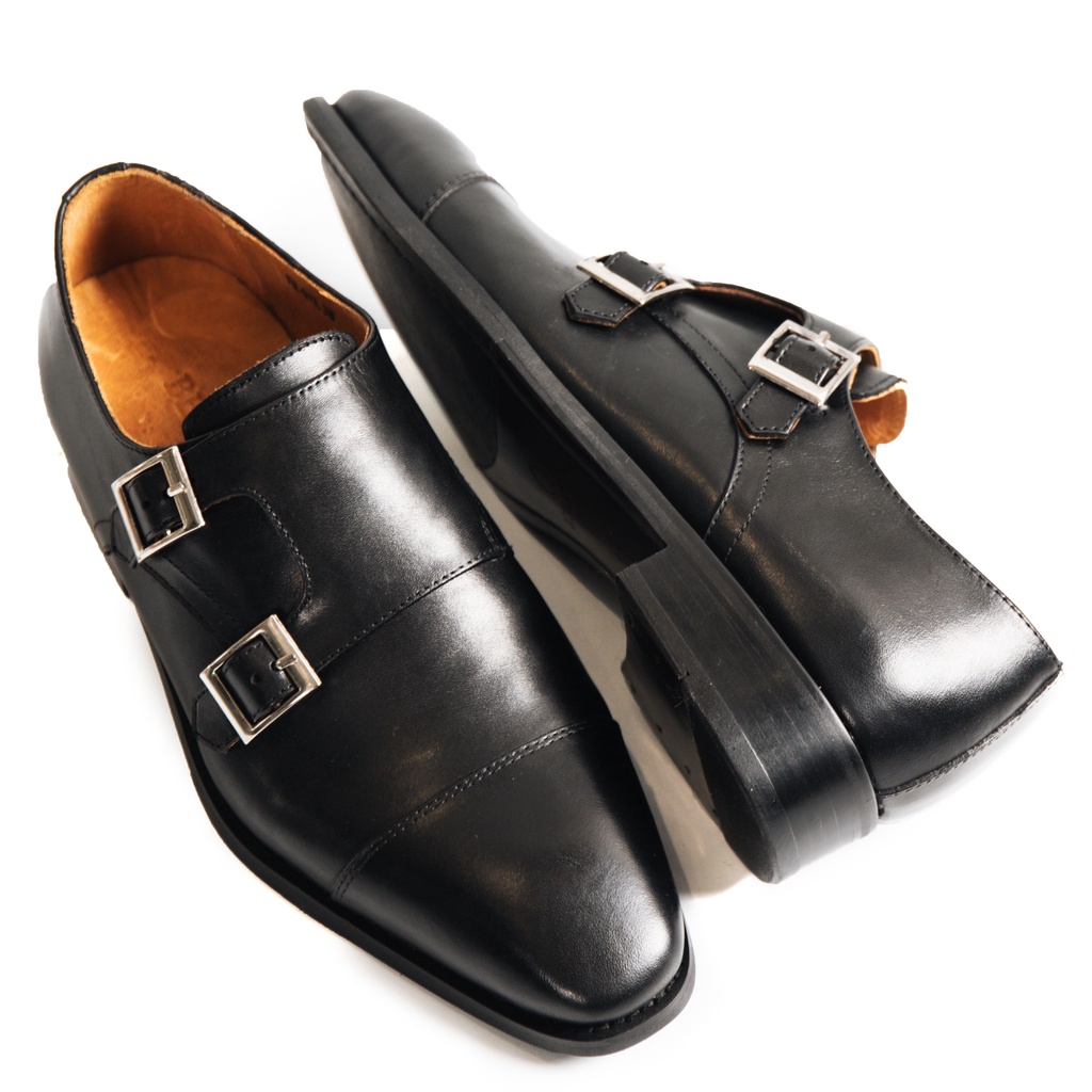 [Mã LT200 giảm 200K đơn 699K] Giày Tây Cao Cấp DOUBLE MONK STRAP - Da Bò Ý Lót Trong Da Bò Mộc - Thương hiệu Be Classy