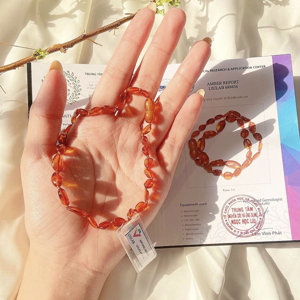 Dây Chuyền Đá Hổ Phách Thiên Nhiên Cho Em Bé SP002015 Gypsy.lala