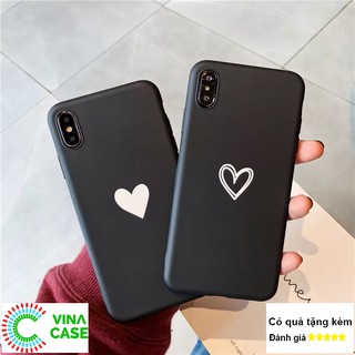 Ốp TPU dẻo đen in hình họa tiết trái tim lên máy cực sang Đủ mã Iphone 6/6plus/6splus/7/8/7plus/8plus/x/xs/xsmax