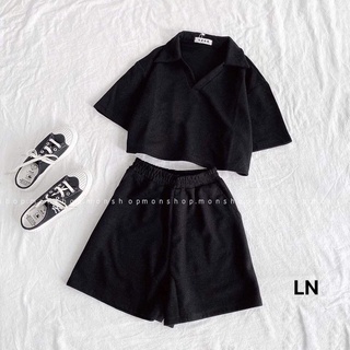 Bộ polo croptop cotton LN11