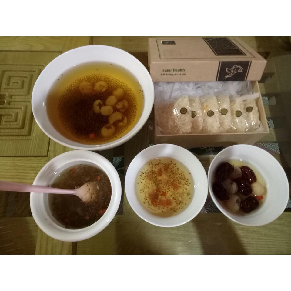 Yến sào Nha Trang Khánh Hoà nguyên chất, Yến tinh chế vụn Fami dành cho gia đình bồi bổ 7 tổ/50g Yến Sào An Toàn