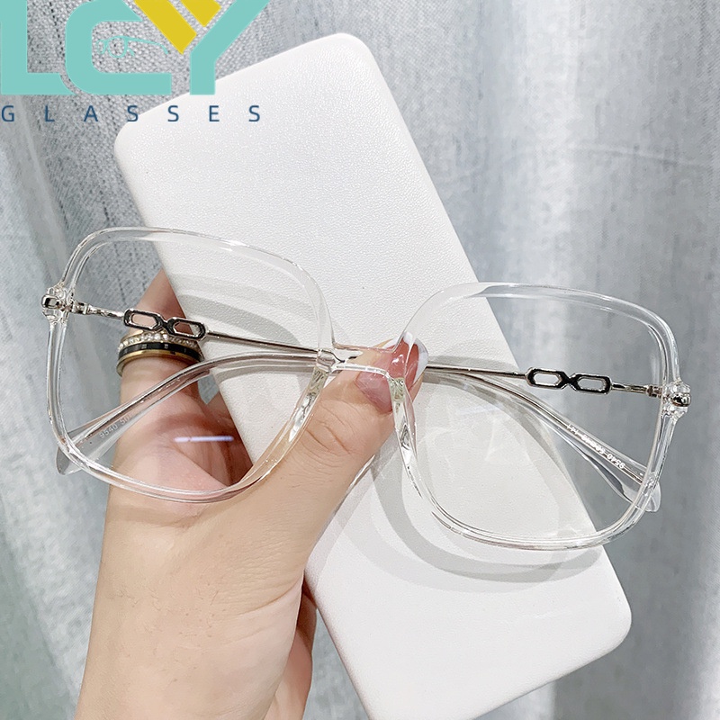 Mắt Kính Cận Thị Gọng Vuông Lớn Bằng Hợp Kim Chống Ánh Sáng Xanh Lam Phong Cách Mới Dễ Phối Đồ Cho Nam Và Nữ # 0°-6.0° (Tại Chỗ) 9540