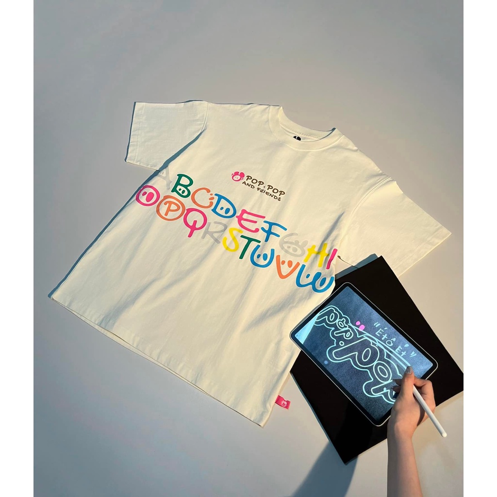 Áo thun POPPOP RAINBOW ALPHABET TEE