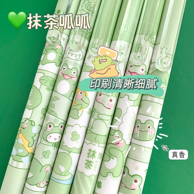 Bút Mực Gel Trà Xanh Ngòi 0.5mm Thiết Kế Mới Đáng Yêu