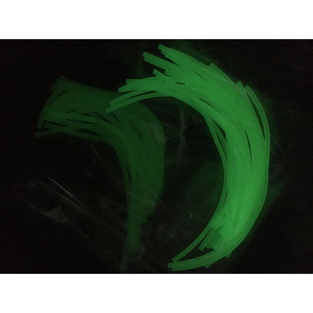 Bộ 20 ống nhựa PVC dạ quang kích thước 2mm/3mm*12cm dùng để tự làm mồi câu cá