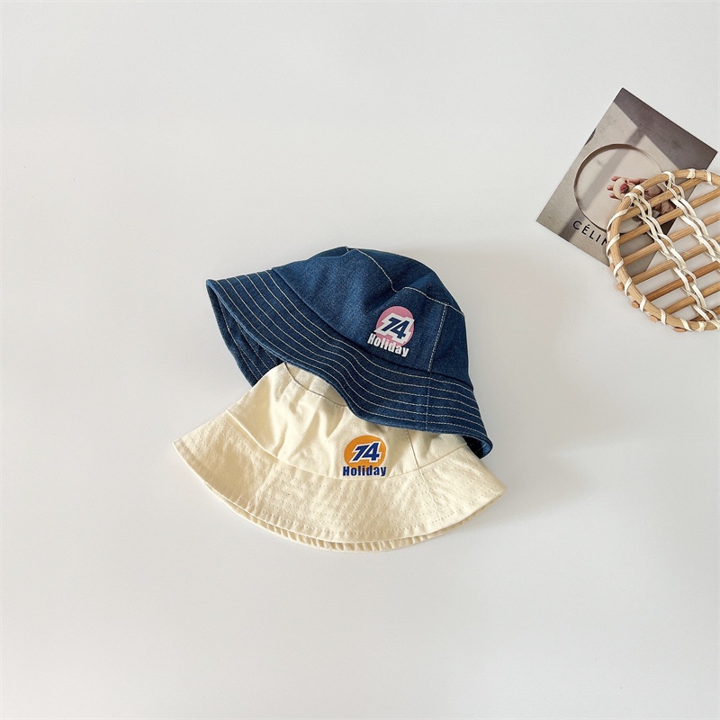 Nón Tai Bèo Chống Nắng Viền To In Kỹ Thuật Số Đơn Giản Kiểu Hàn Quốc Cho Bé