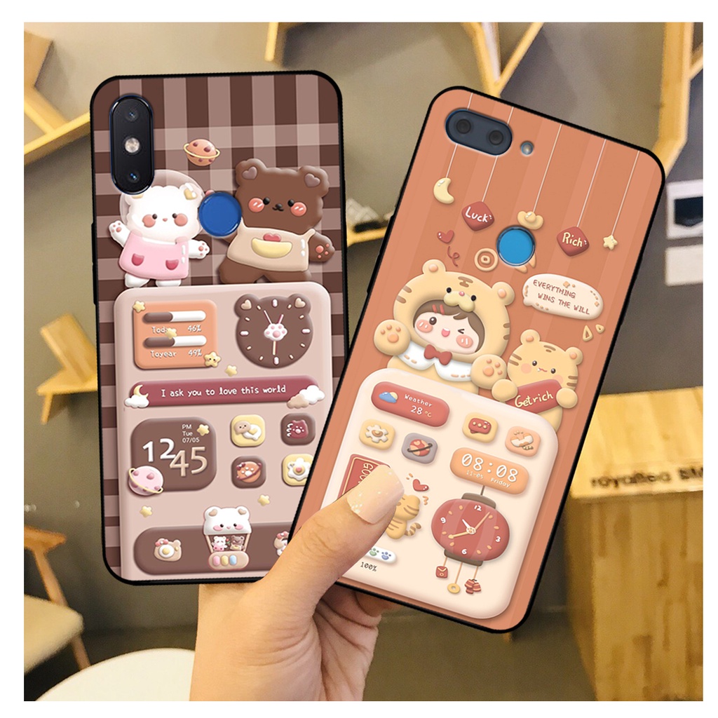 Ốp lưng Xiaomi Mi 8 - Mi 8 SE - Mi 8 Lite in hình gấu dễ thương. ốp chống sốc bền đẹp