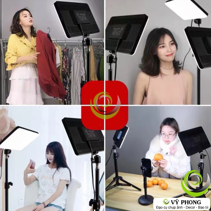 ĐÈN LED BẢNG CHUYÊN NGHIỆP 3 MÀU ÁNH SÁNG DỊU NHẸ HỖ TRỢ QUAY VLOG ĐÈN LED LIVESTREAM MẪU CHỤP HÌNH SẢN PHẨM DDC-299