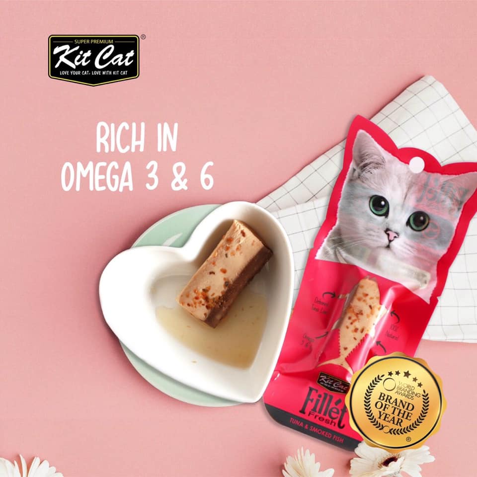 [30gr] Snack thịt Kit Cat Fillet cho mèo vị cá ngừ và gà