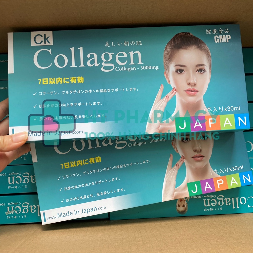Collagen CK dạng chai nước uống - Làm đẹp da, chống lão hóa - Nhật Bản (Hộp 7 chai x 30ml)
