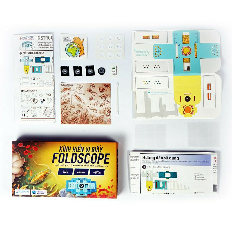 Kính hiển vi bằng giấy Foldscope - khám phá vi thế giới kỳ diệu - Hàng chính hãng