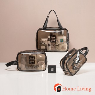 Set 3 túi trong suốt đựng mỹ phẩm, đồ cá nhân phù hợp đi du lịch, công tác, đồ gia dụng TTHOMELIVING