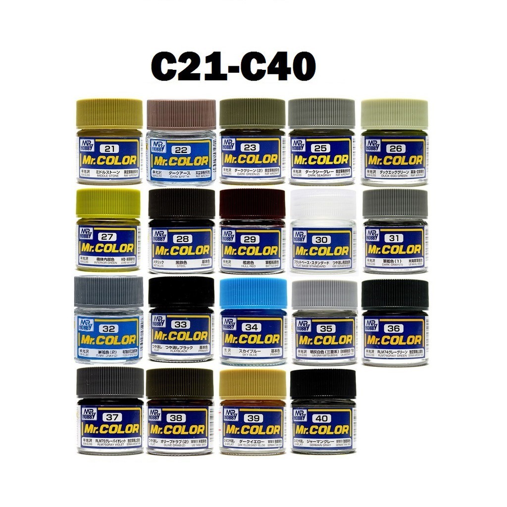 [Mr.Hobby] Sơn mô hình Mr Color mã C21-C40 (Màu Basic)