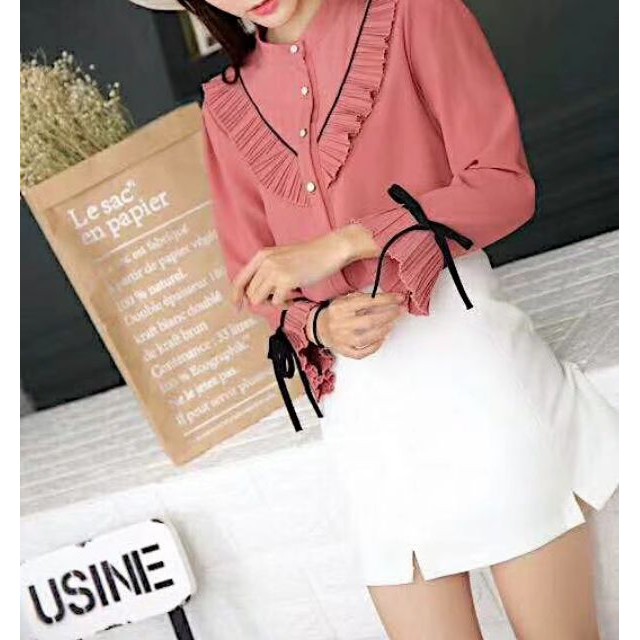 Áo sơ mi chiffon style tiểu thư