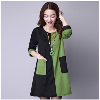 Đầm midi tay dài cổ tròn size lớn s-4xl