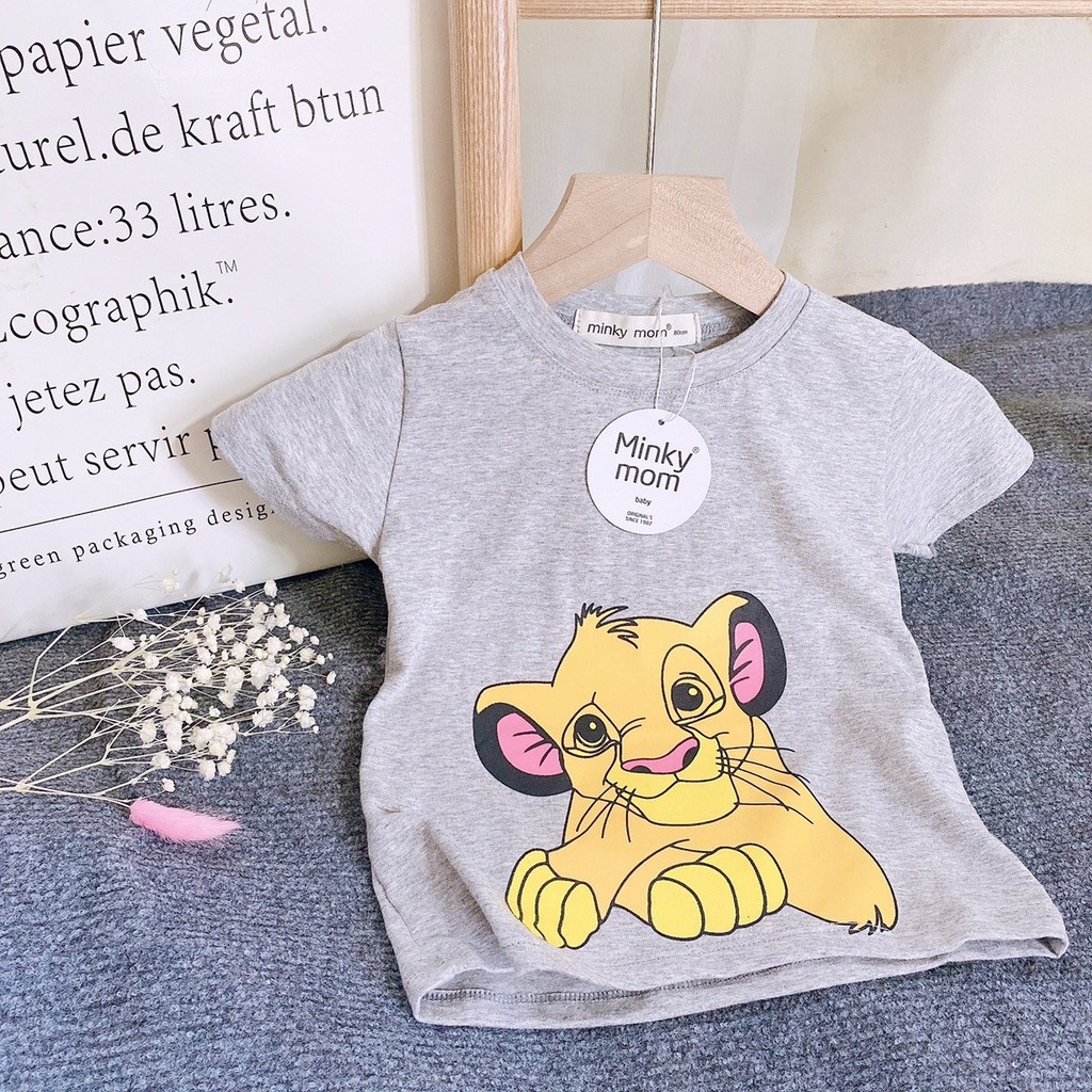 Áo phông cotton Hè Minky mom in hình siêu dễ thương_Quần áo trẻ em